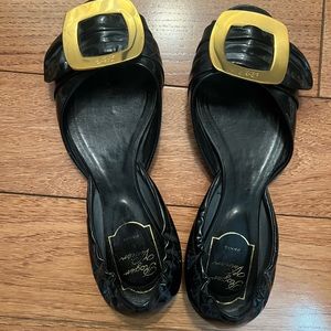 Roger Vivier Black Patent Flats
